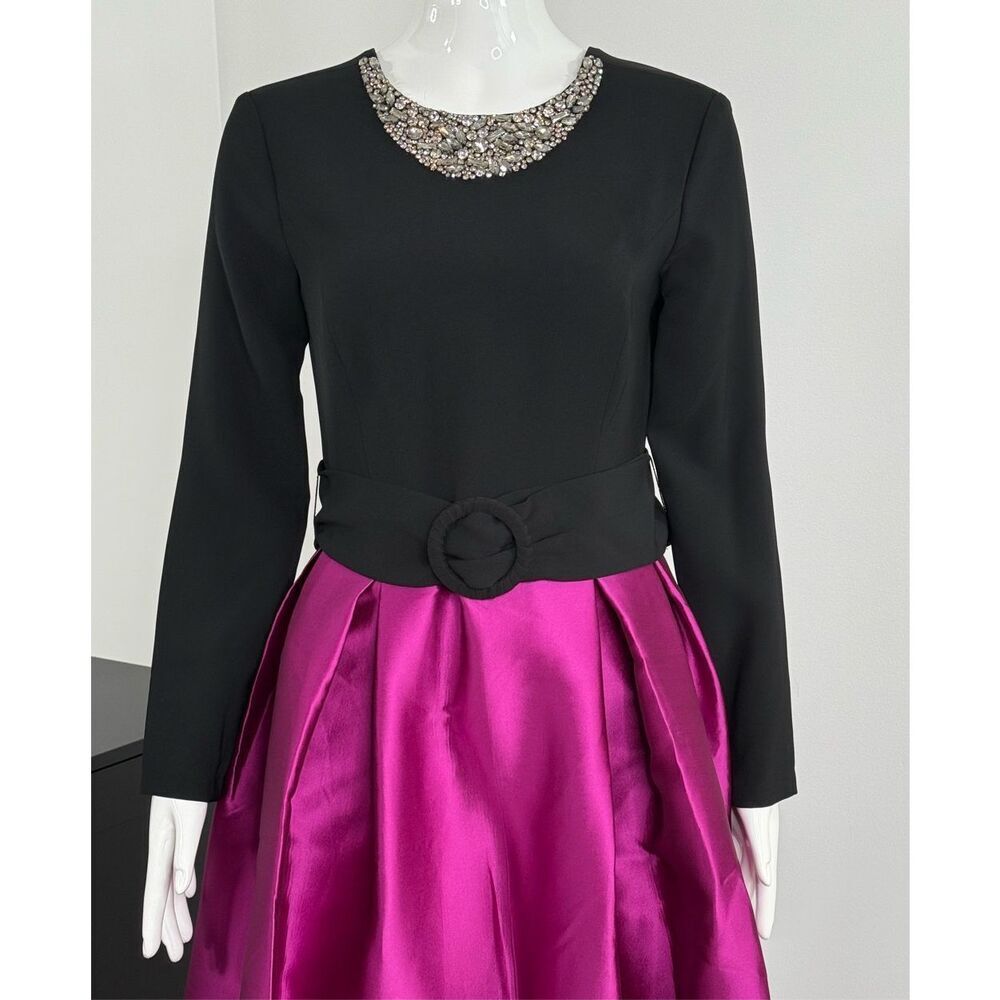 SACHIN & BABI Desdemona Crystal Gown Fuchsia Black size 2 - Picture 6 of 14